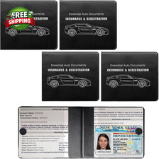 4 PCS Car Registration and Insurance HolderVehicle Glove Box Organizers
