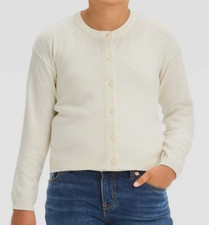 NEW Cat Jack Girl's Button Front Cardigan Sweater Cream Size XL 14