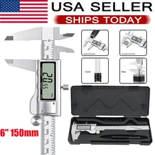 Digital Caliper Micrometer LCD Gauge Vernier Electronic Measuring Tool 6" 150mm