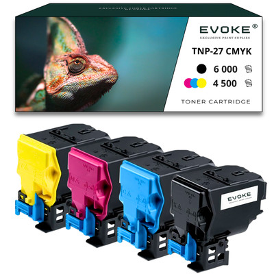 4x Toner kompatibel für Konica Minolta TNP27 | Schwarz + Farbe Satz TNP-27