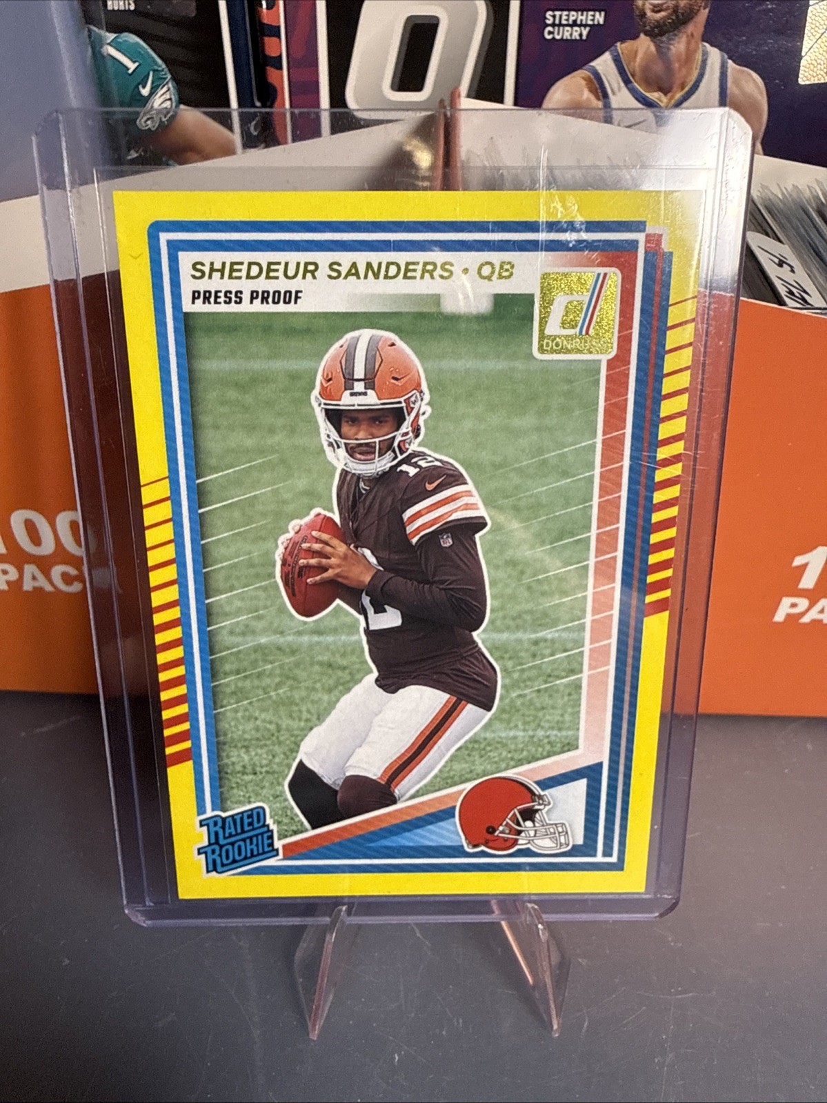 2025 Panini Donruss Rated Rookie Yellow Press Proof Shedeur Sanders Browns