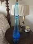 VINTAGE FENTON COLONIAL BLUE 22" SWUNG VASE 1965-77