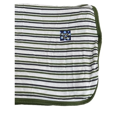 KicKee Pants Swaddle Blanket Meteorology Stripe Green Gray Bamboo Wrap