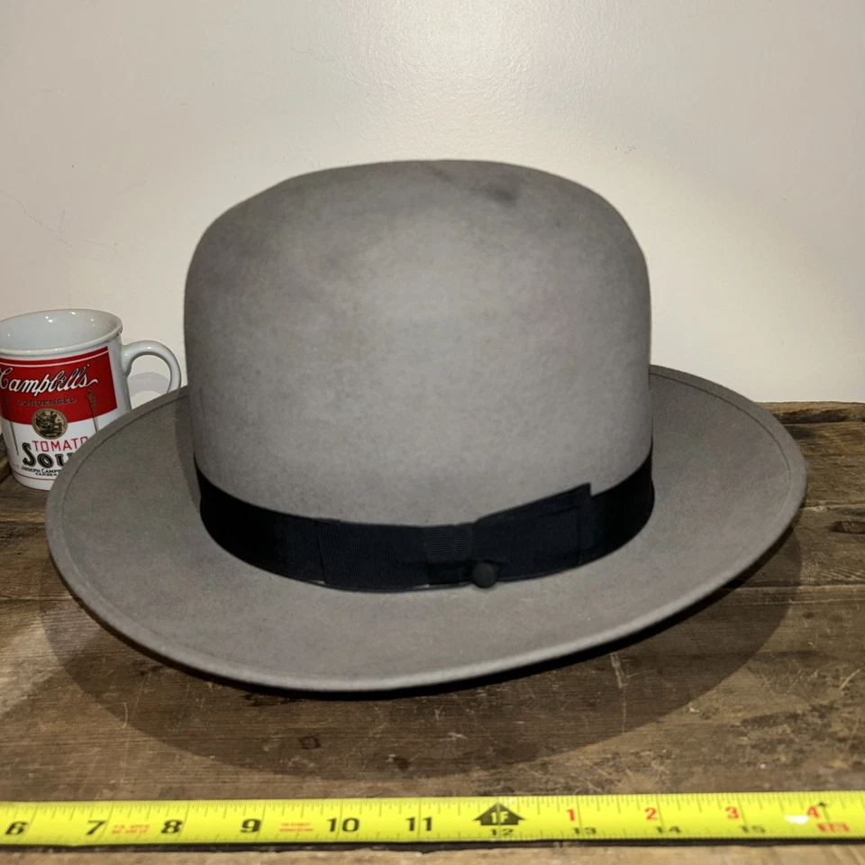 Magnificent Vintage Mallory Grey Premier Quality Pliafelt Hat Very Rare Size 7 - Image 2 of 4