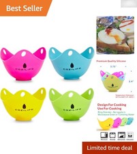 Versatile Silicone Egg Poaching Cups - Dishwasher Safe, Pack of 4, Eco-Friendly