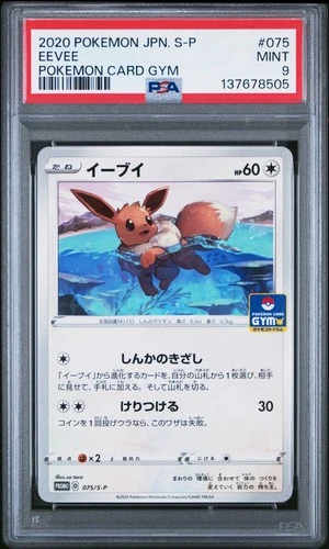 2020 POKEMON JPN S PROMO POKEMON CARD GYM #075 EEVEE PSA 9