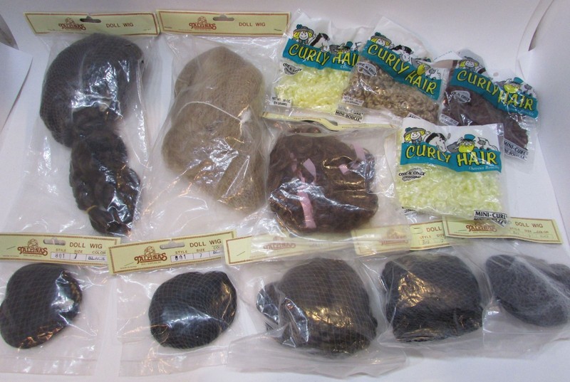 About One Dozen New Vintage 80's 90's Doll Wigs - What You See is What You Get!