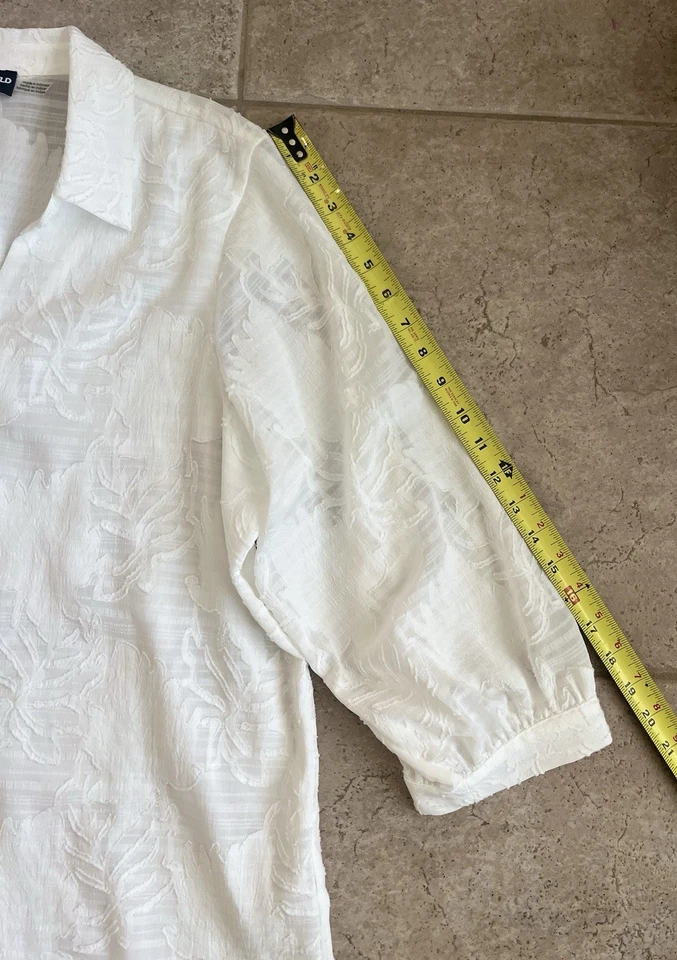 Karl Lagerfeld Paris Size XL Semi Sheer Floral Baloon Sleeve BOHO Peasent Top - Image 4 of 4