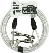 30ft Reflective Tie-Out Cable for Heavy Dogs Up to 125 Pounds