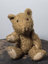 Vintage Jointed Mohair Teddy Bear Glass Eyes Button Joints 1930s 1940s