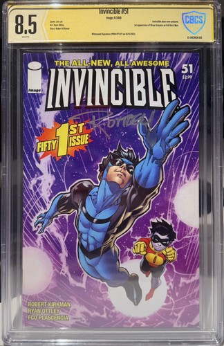 Invincible #51 CBCS 8.5 Invincible New Suit |1st Kid Omni Man SIGNED Ryan Ottley
