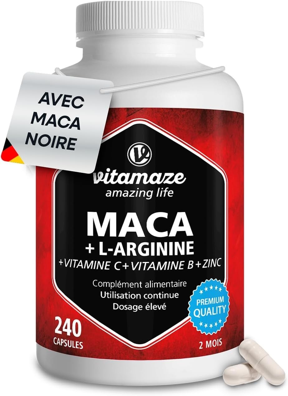 Maca noire complexe vitalité boost énergie gélules L-Arginine immunité - 3