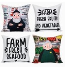 Farmhouse Decorative Decor Set Of 4 Pillow Cover 18X18 Inch Rustic One Sided — photo 1