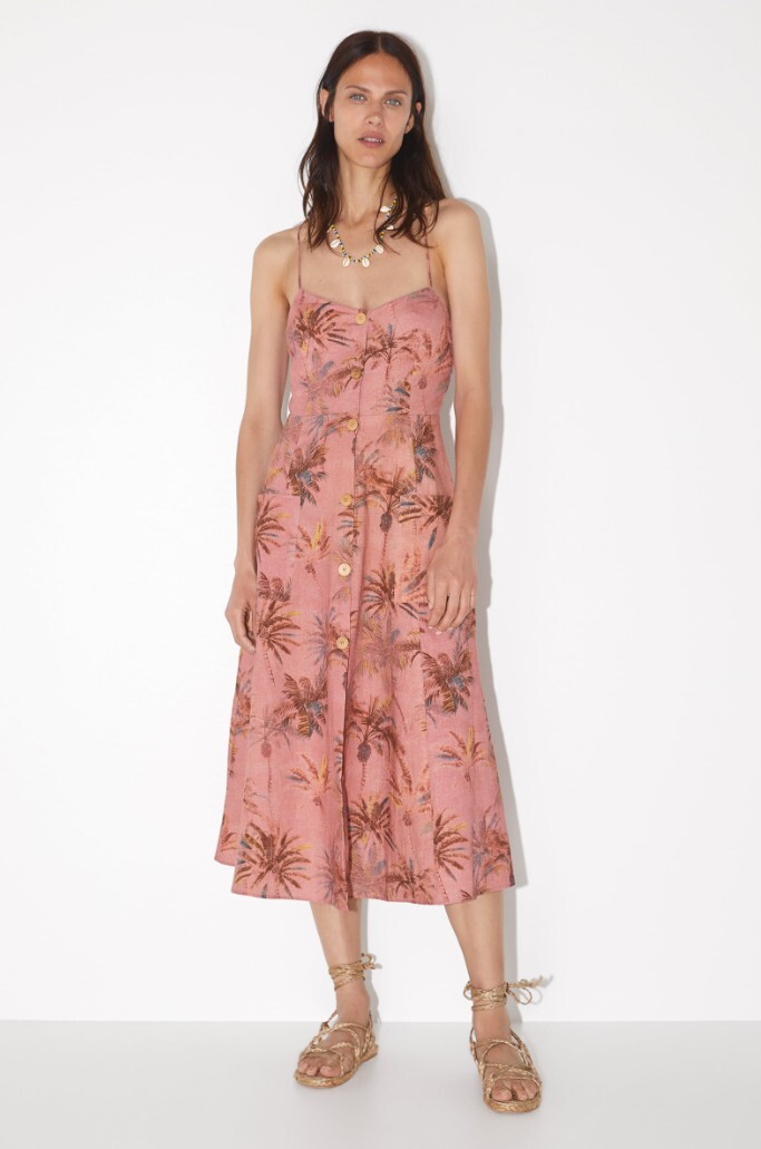 pink palm tree dress MC2 Saint Barth Girls White & Pink Palm Tree Dress