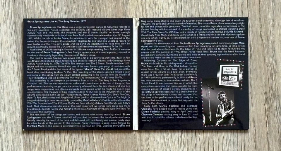 BRUCE SPRINGSTEEN - 2 CD - LIVE AT THE ROXY 1975 - MEGA RARE VG SOUND OOP - Immagine 4 di 4