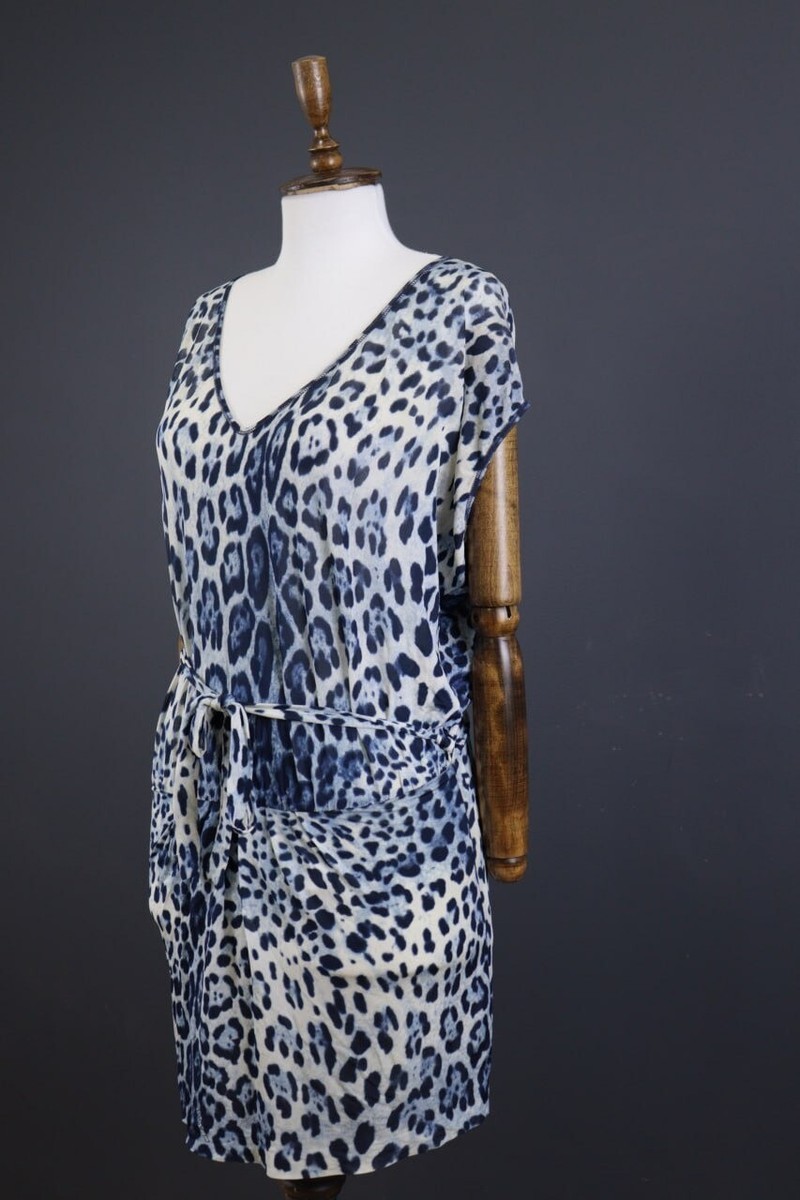 d*4様 クラスロベルトカヴァリ トップス CLASS ROBERTO CAVALLI Leopard Print Belted Short Sleeve Wrap Dress