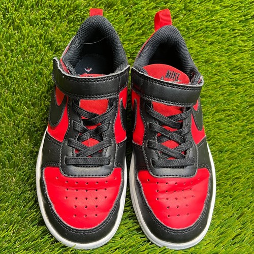 Nike Court Borough Low Recraft Boys Size 12C Black Red Athletic Shoes Sneakers - Picture 5 of 10