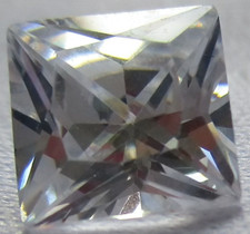 3 Cubic Zirkonia 4x4 mm, Quadrat, klar, Princess-, synthetische Edelsteine