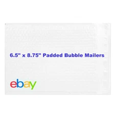 eBay Branded Shipping Supplies Padded Bubble Poly Mailers Envelopes 6.5" x 8.5"