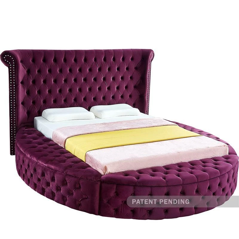 Meridian Furniture Luxus Purple Velvet Queen Bed eBay