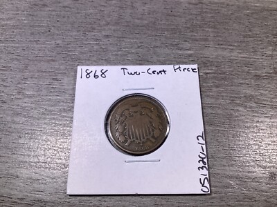 1868 Two-Cent Piece VF Condition US Copper Coin 051320-12