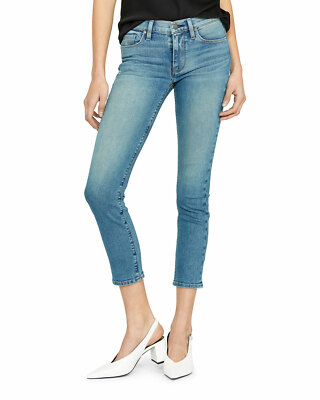 NEW HUDSON LOS ANGELES TALLY MID RISE CROP BLUE DENIM SKINNY JEANS