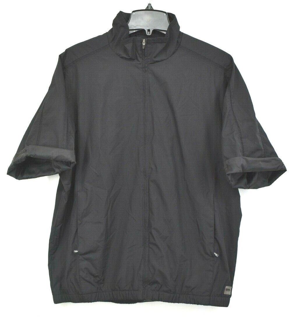 Izod XFG Mens Black Full Zip Short Sleeve Athletic Windbreaker Running Jacket M eBay