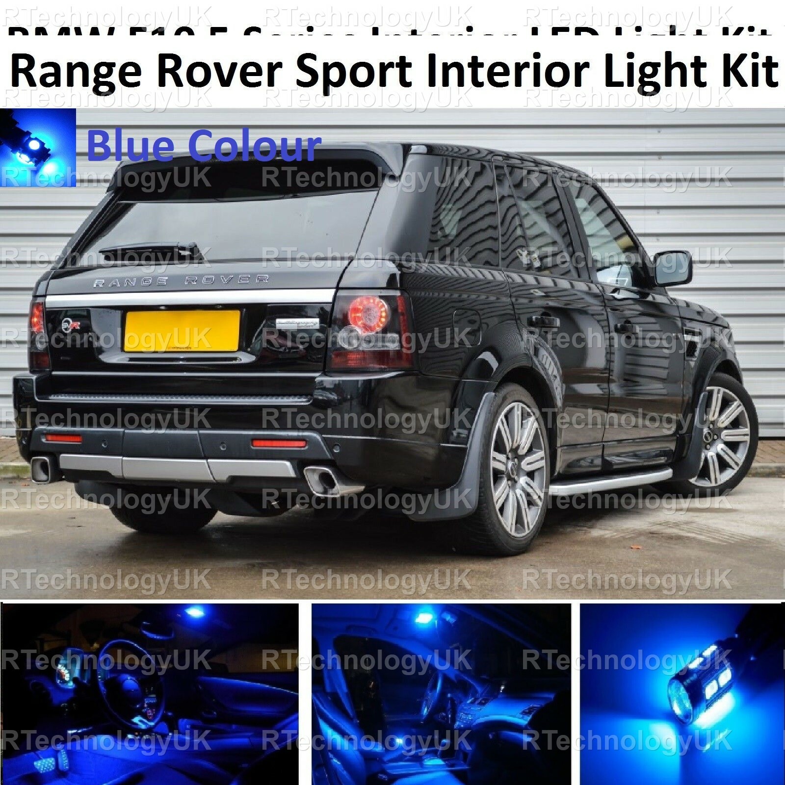 BLUE PREMIUM for RANGE ROVER SPORT L320 2005-2013 LED INTERIOR KIT ...