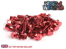 20 x Red Alloy Wheel Bolts M12x1.5 fits BMW M3 E36 E46 (Steel Bolts)