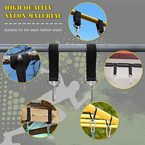 4 Pcs Short Straps Tree Swing Straps Hanging Kit With