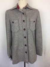 Vintage Women's Zio by Youngja Red Gray Striped Blazer Made in USA Size 8?