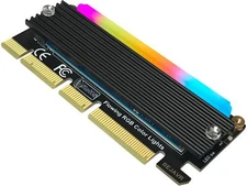 M.2 PCIe NVMe Adapter SSD Expansion Card with RGB Light Bar and Aluminum Heat...