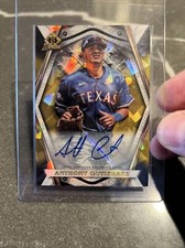 Anthony Gutierrez 2022 Bowman Draft Chrome Invicta Gold Atomic Auto /50 Rangers