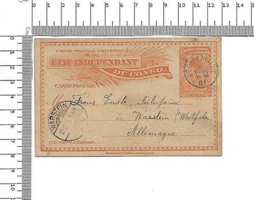 Etat Independant du Congo 1901 Leopoldville - Warstein carte postale ; 60980 - 第 1/2 張圖片