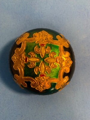 RARE Lot of 3 Small Light Weight Ring/Pill Boxes, Elegant Gold Leaf Designs Lids