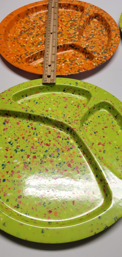 Zak Designs Set di 4 Piatti Divisi Confetti Melamina Arancione Verde Lotto - Foto 9 di 13