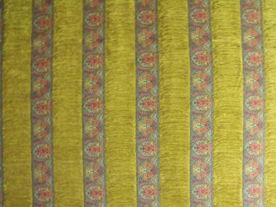 Lee Jofa Collins Paisley Gilt Chenille Stripe Cotton Upholst Fabric MSRP $276y