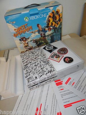 New Microsoft Xbox One White Console System Signed Autograph Sunset Overdrive 