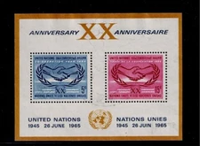 UN Scott #NY 145, Souvenir Sheet 1965 Complete Set FVF MNH
