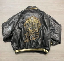 Avirex Twin Dragon’ Real Leather Jacket  Rare ‘Twin Dragon embroidered patch