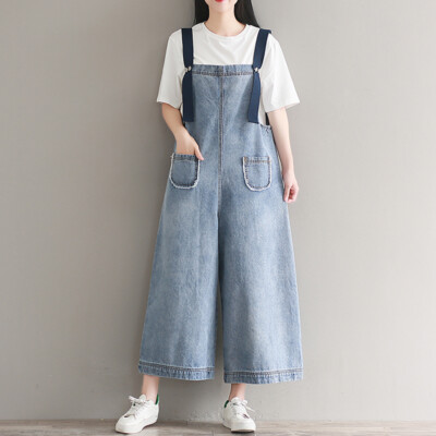 Women's Loose Denim Overalls Bib Pant Jeans Jumpsuits Rompers