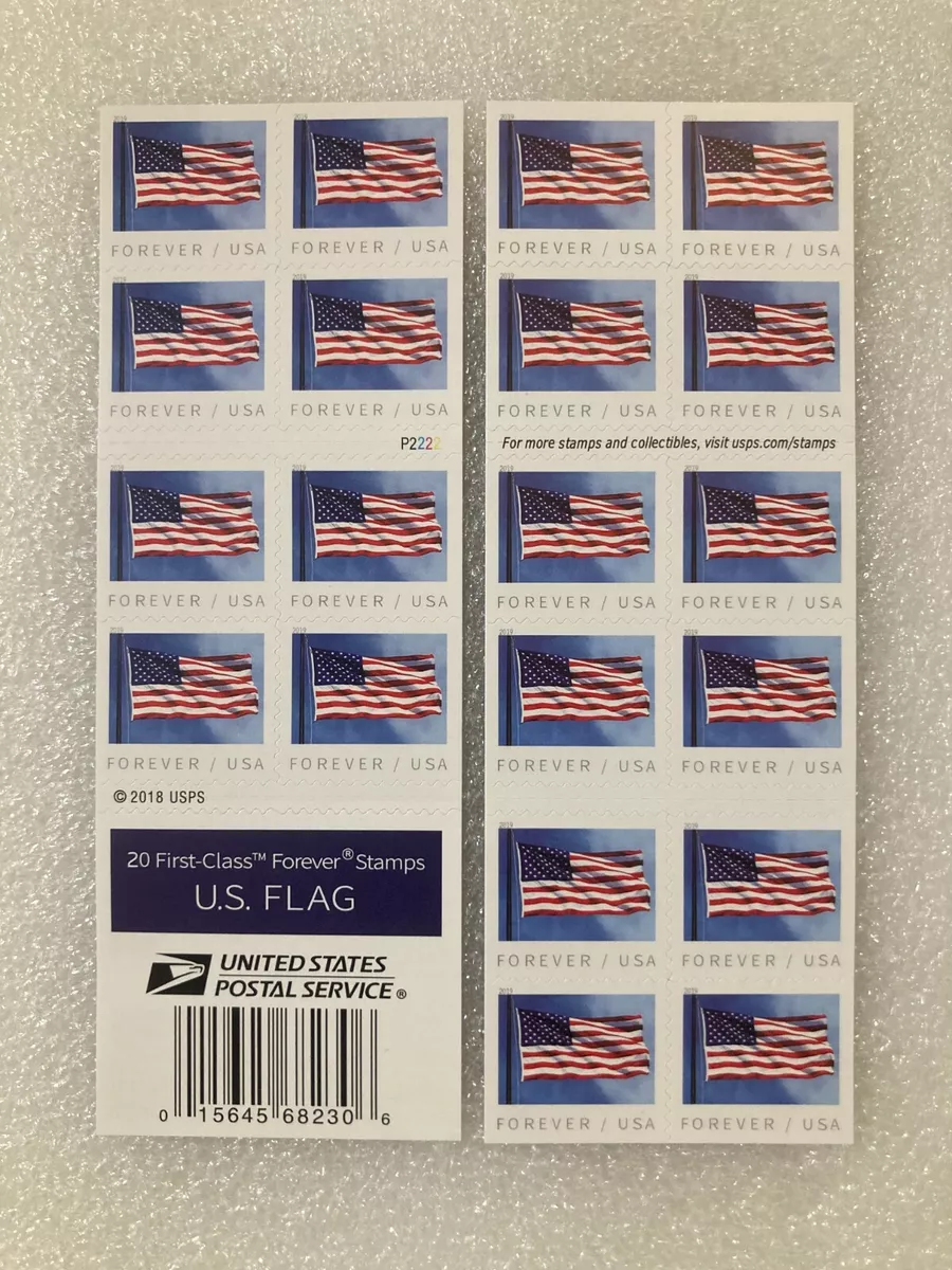 BOOKLET of 20 USPS U.S. Flags 2019 Self-Adhesive Forever Stamps 1x SHEET 1x  PANE