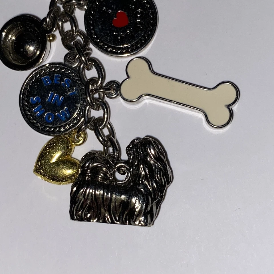 Llavero con dije para perro, hueso, mejor en exhibición, cuenco para perro, Love My Dog, Shih Tzu Foto 2 de 4
