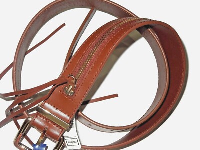 Rebecca Minkoff women's Brown Leather zipper accent Belt - Medium - retail $88