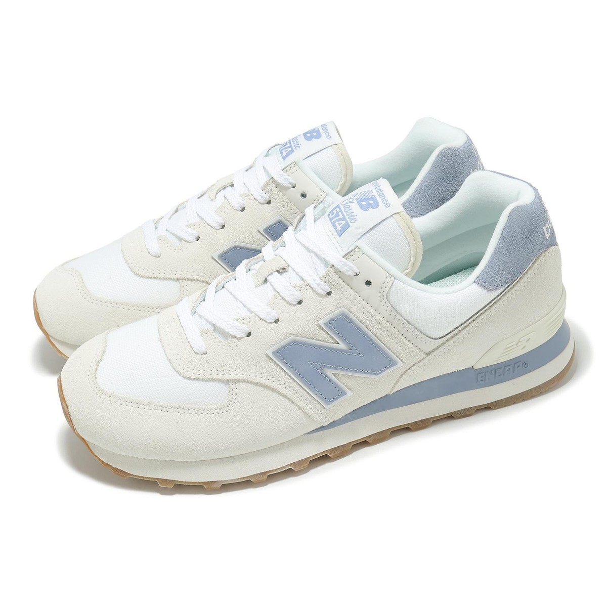 New Balance 574 Beige Blue Men Unisex Casual Lifestyle Shoes Sneakers  U574SHB-D - Main Image