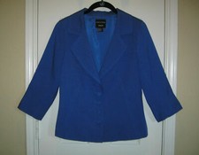 DONCASTER Blue Silk Blouse Blazer  SZ 4  Gorgeous 