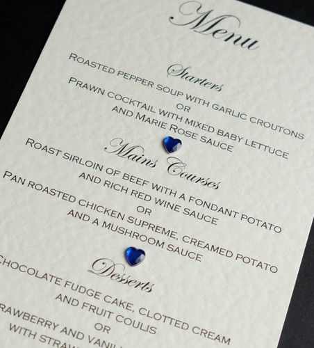 10 X Handmade Personalised Wedding Menu Cards - Many Colours - Free P&P - Picture 1 of 12
