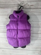 OLD NAVY Purple Puffer Vest Girls Size 6-7 Full Zip up with hand pockets