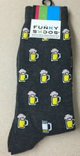 Funky socks Beer Mugs Men's novelty crew socks size 6-12 New AR257