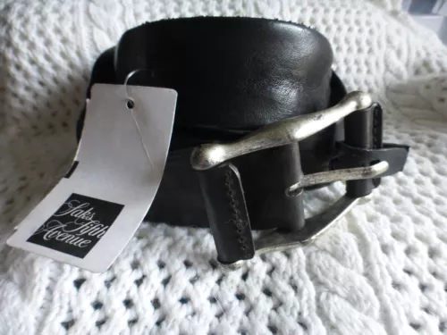 Saks Fifth Avenue Men's VINTAGE Leather Textured Belt Br/Bk 38  $155 NWT